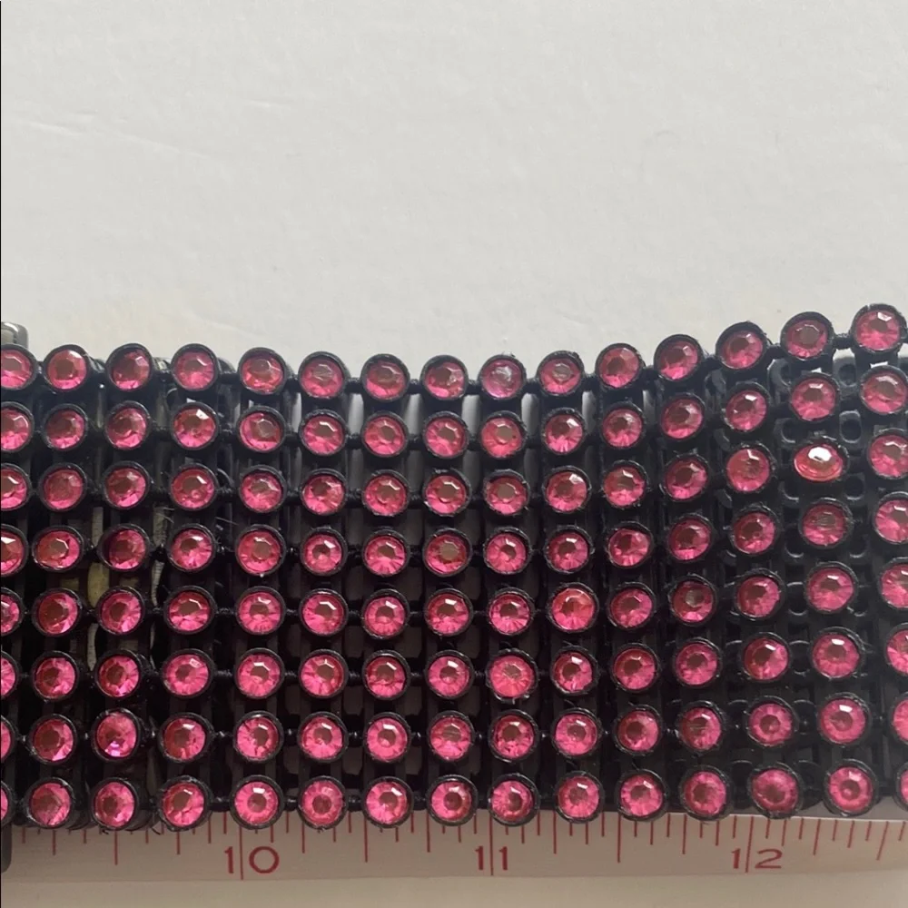 Stylish Black metal, pink Gem Belt